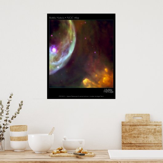 Poster Bubble Nebula - NGC 7635 Hubble Telescope (Cuisine)