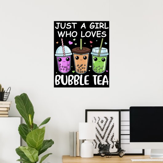 Poster Bubble Tea Cadeaux Filles Kawaii Bubble Tea (Bureau à domicile)