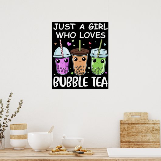 Poster Bubble Tea Cadeaux Filles Kawaii Bubble Tea (Cuisine)