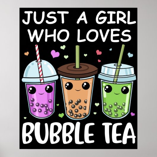 Poster Bubble Tea Cadeaux Filles Kawaii Bubble Tea (Devant)