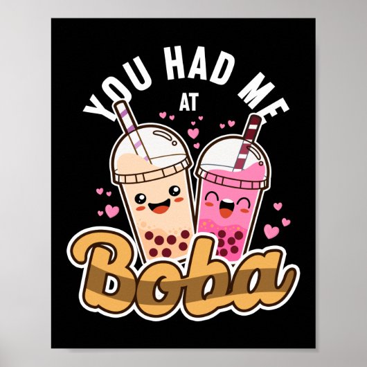 Poster Bubble Tu M'As Eu À Boba Tea Heart (Devant)