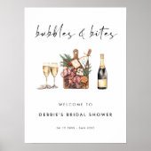 Poster Bubbles and Bites Bridal Shower Welcome (Devant)