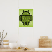 Poster Bubbles Doodle Character pour le robot Android™ (Cuisine)