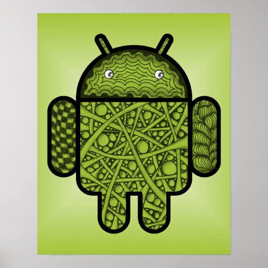 Poster Bubbles Doodle Character pour le robot Android™ (Devant)