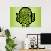 Poster Bubbles Doodle Character pour le robot Android™ (Bureau à domicile)