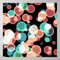 Bubbles multicolores sur un fond noir