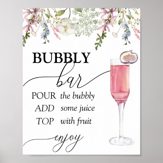 Poster Bubbly Bar | Chic Wildflower (Devant)