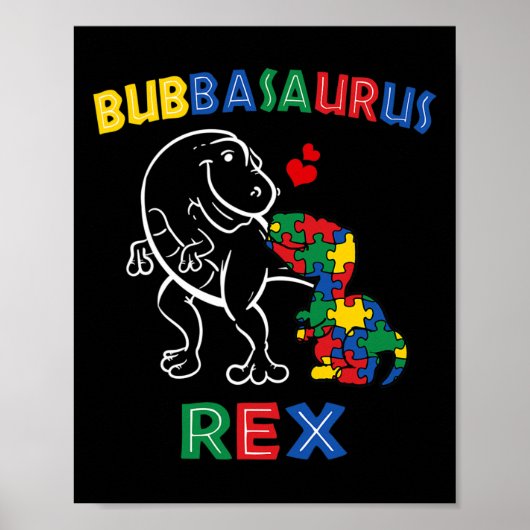 Poster Bubbysaurus Sensibilisation sur l'autisme Frère Di (Devant)