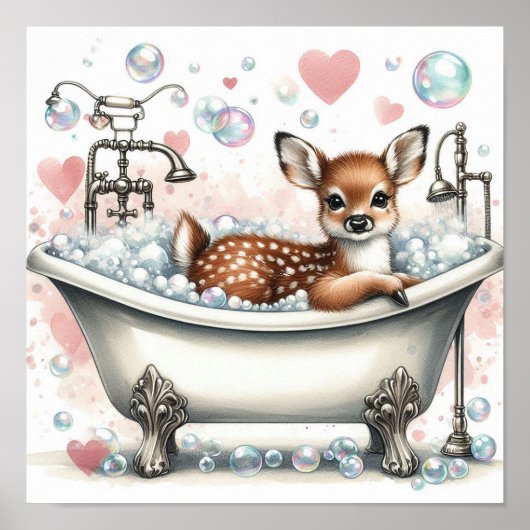 Poster Buble Bath Deer (Devant)