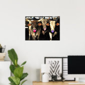 Poster Buble Gum soufflant Rodeo Bull Vaches Art Occident (Bureau à domicile)