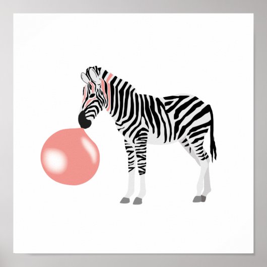 Poster Buble Gum Zebra Blowbble (Devant)