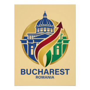 Poster Bucarest Roumanie d'Europe de l'Est
