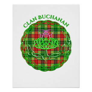 Poster Buchanan Scottish Tartan Celtic Thistle