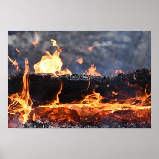 Poster Bûche en feu (Devant)