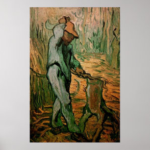 Poster Bûcheron (d'après Millet) par Vincent van Gogh