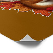 Poster Buck Deer entouré de feuilles d'automne (Coin)