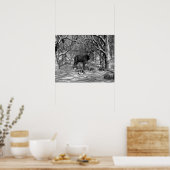 Poster Buck d'hiver B/W (Cuisine)