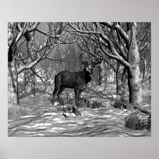 Poster Buck d'hiver B/W (Devant)
