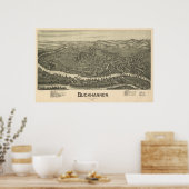 Poster Buckhannon West Virginia 1889 Antique Panorama (Cuisine)