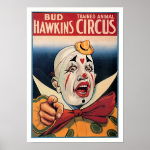 Poster Bud Hawkins Circus Vintage