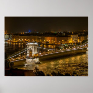 Poster Budapest Chain bridge