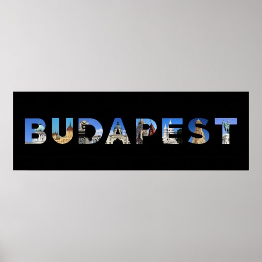 Poster budapest city hongrie repère intérieur nom (Devant)
