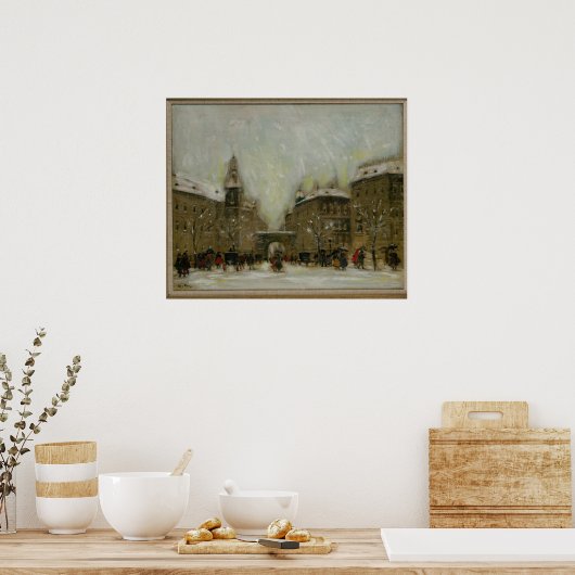 Poster Budapest dans la neige (Cuisine)