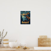 Poster Budapest Hongrie Classic Art Retro Vintage voyage (Cuisine)