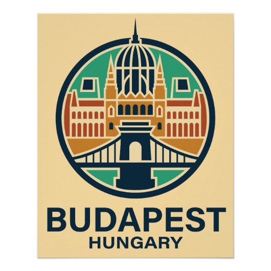 Poster Budapest Hongrie Europe (Devant)