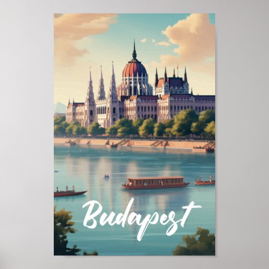 Poster Budapest Hongrie Lieu de voyage célèbre (Devant)