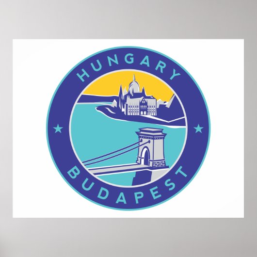 Poster Budapest, Hongrie, Magyar, Danube, (Devant)
