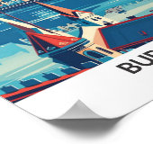 Poster Budapest Hongrie Retro Artwork Travel (Coin)