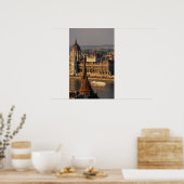 Poster Budapest, Hongrie, Rivière Danube, Parlement (Cuisine)