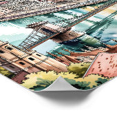 Poster Budapest Hungary Parliament Danube River Skyline (Coin)