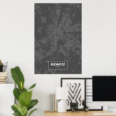 Poster Budapest, Hungary (white on black) (Bureau à domicile)