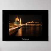 Poster Budapest nuit du pont Margit, Parlement, (Devant)