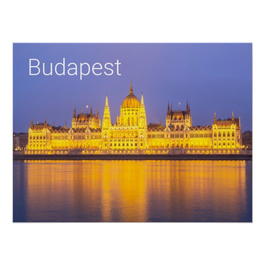 Poster Budapest Parlement Panorama Hongrie (Devant)