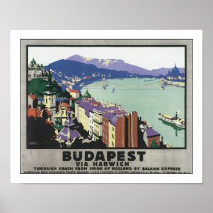 Poster Budapest via Harwich