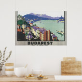 Poster Budapest via Harwich_Poster Vintage voyage (Cuisine)