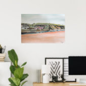 Poster Bude Cornwall Print – Œuvre d'art murale côtière à (Bureau à domicile)