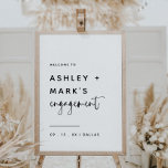 Poster Budget Boho Modern Script Fiançailles Bienvenue<br><div class="desc">Fiançailles de script moderne de Bohemian Affiche de bienvenue</div>