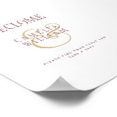 Poster BUDGET Moderne Berry Vin Or Mariage SIGNE (Coin)