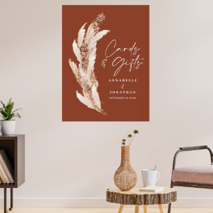 Poster Budget simple pampas herbe cartes mariages et cade