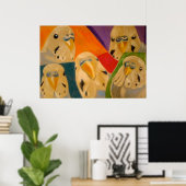 Poster Budgie Budgerigar (Bureau à domicile)