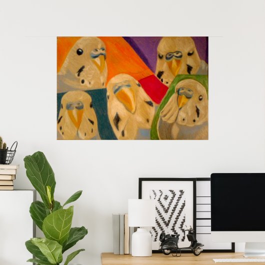 Poster Budgie Budgerigar (Bureau à domicile)