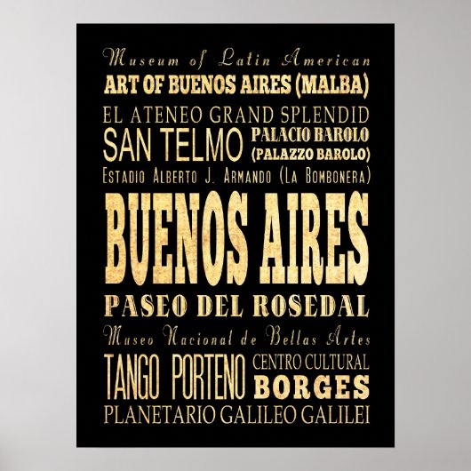 Poster Buenos Aires Argentine (Devant)