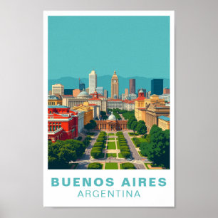 Poster Buenos Aires Argentine Art de Voyage Vintage