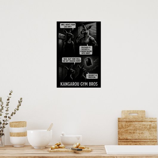 Poster Buff Kangaroo Gym Bros Comique (Cuisine)
