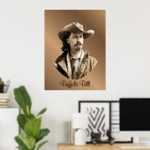 Poster Buffalo Bill Cody 1875 Western Hero USA (Bureau à domicile)