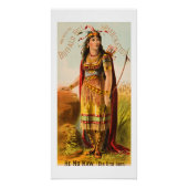 Poster Buffalo Bill Handsomest Indian Maiden 1880 (Devant)